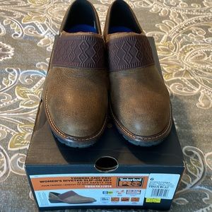 Timberland Pro, women’s, Riveter, slip on SD+, Steel toe work shoes.